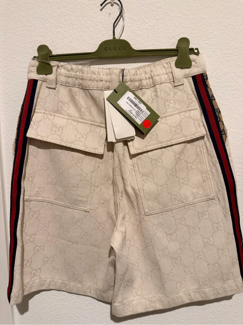 Authentic Gucci Beige Monogram Canvas Men's Shorts